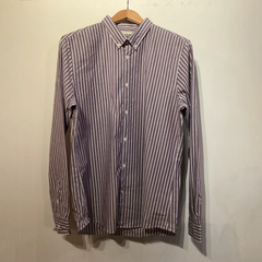 Essential Poplin Striped Button Up Shirt - Slim Fit
