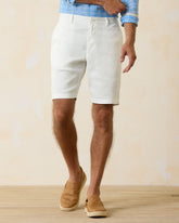 Beach Coast Linen-Blend Flat-Front 10 Shorts