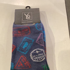 Passport Stamps Crew Socks