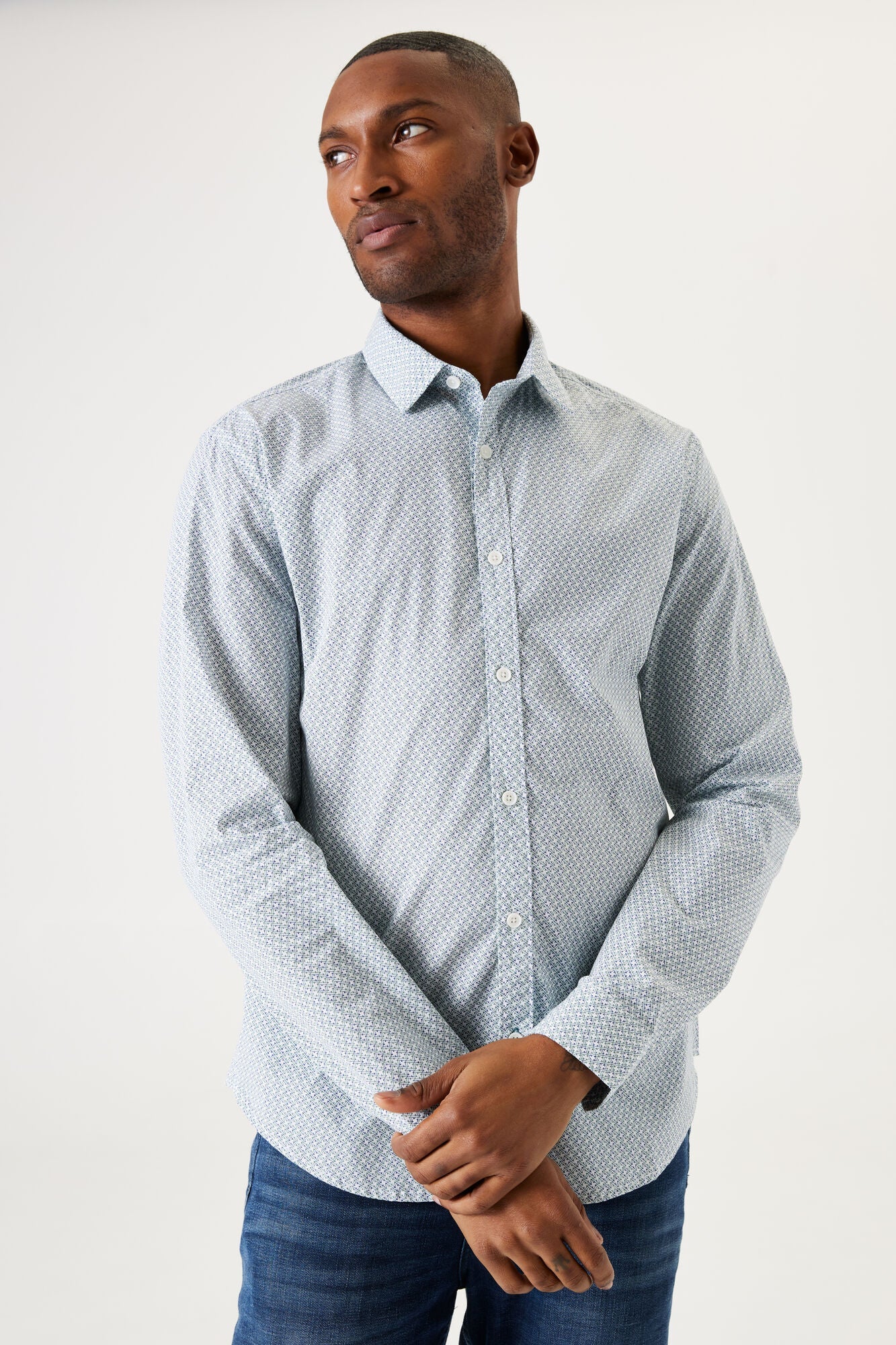 T41280 Dress Shirt with Print