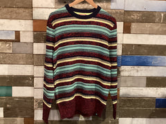Regular-fit Mixed Yarn Striped Sweater