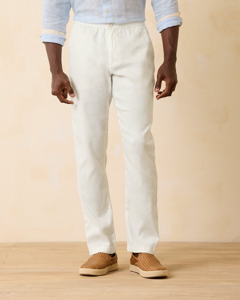 Beach Coast Linen Blend Elastic Waist Pants