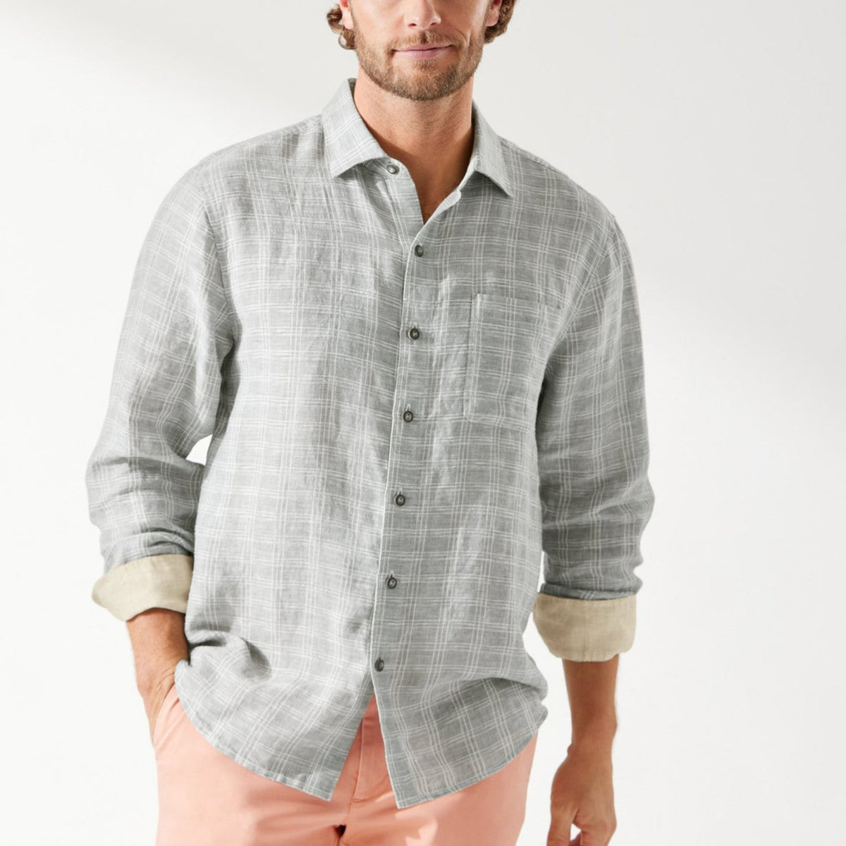 Ventana Plaid Linen Shirt
